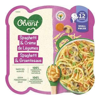 Olvarit | Maaltijd | Spaghetti Groenten Room | 12 M 