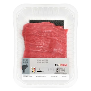 Delhaize | Biefstuk | Rund | Gepeld-Bavette | BelgischSteak | Boeuf | Pelé-Bavette | Belge +/- 200 gr