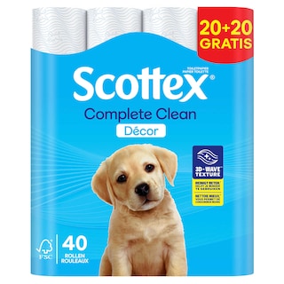 Scottex | Papier toilette | Regular | Decor | 20+20 | Eco 
