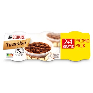 Delhaize | Tiramisu | 2+1 gratis 