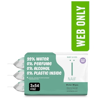 Naif | Lingettes Bébé | Sans Plastique | 3-pack 3 x 54 pc