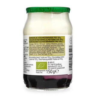 Delhaize | Bio | Yaourt | Entier | Myrtilles | Bio 150 gr