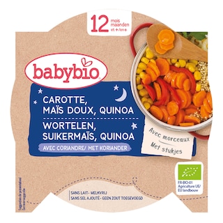 Babybio | Repas| Carotte Maïs doux Quinoa |12M | Bio 230 gr