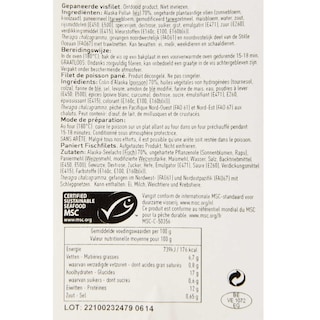 Delhaize | MSC filet de poisson pane 175 gr