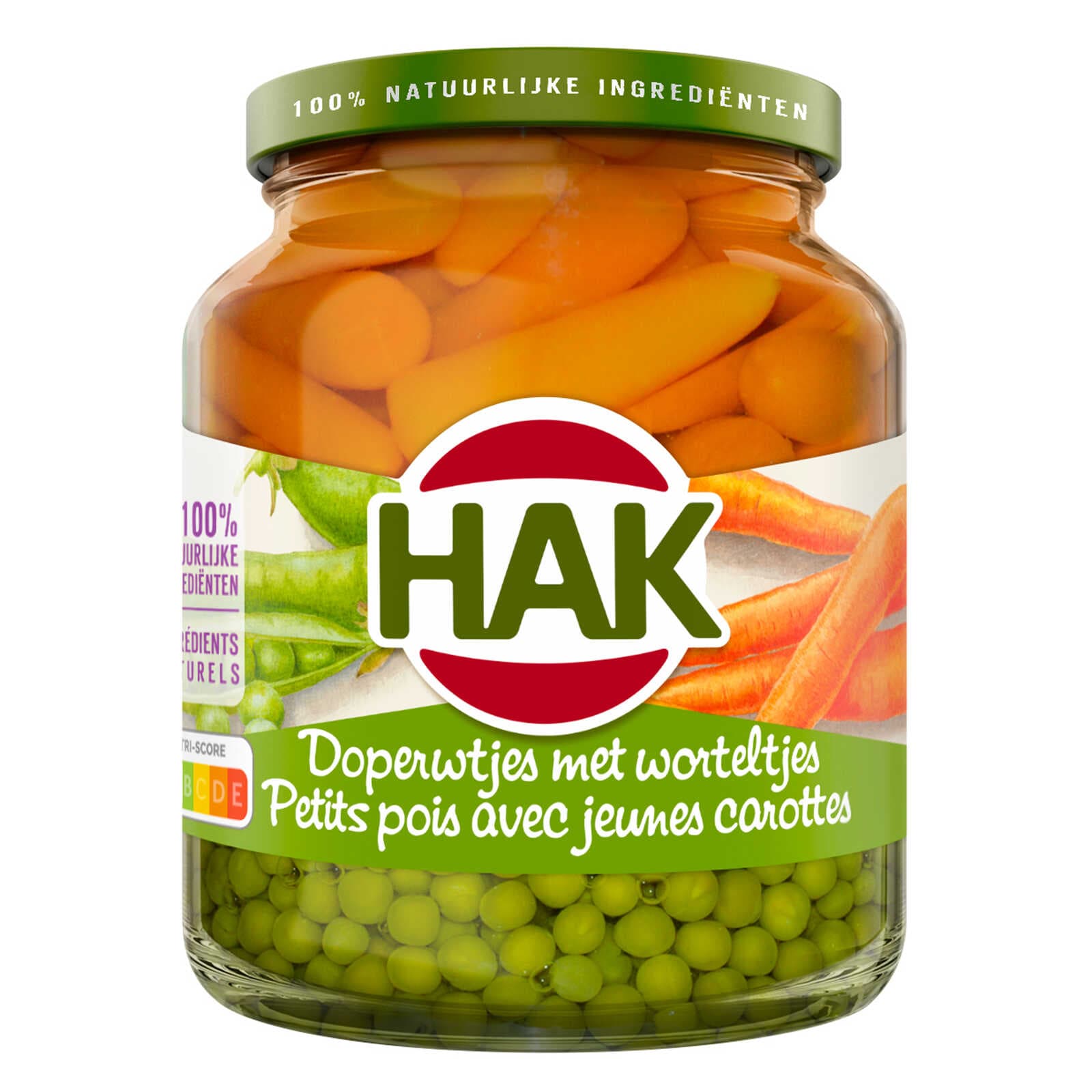 Hak Doperwtjes-Wortelen | Extra fijn | Bokaal