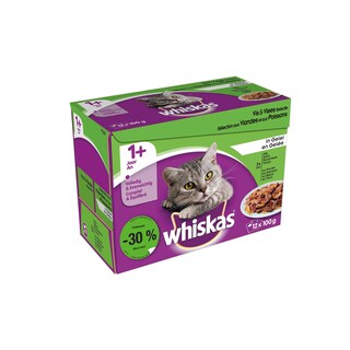 Whiskas | Kattenvoeding | Gelei | Vlees-vis-30% 
