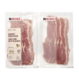 Delhaize | Gerookt ontbijtspek 2x100g 