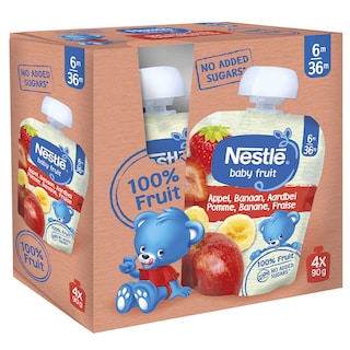Nestlé | Baby Fruit | Knijpzakje | Appel Banaan Aardbei | 6 maand 