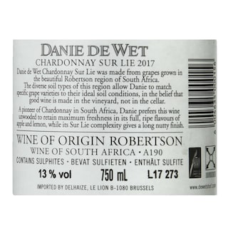Afrique du Sud - Zuid-Afrika | Western Cape | Chardonnay sur Lie Danie De Wet Blanc 