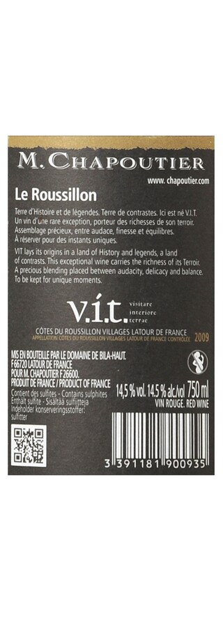 France - Frankrijk | Midi de la France - Roussillon | Chapoutier Bila-Haut V.I.T. 2009 