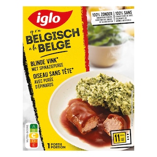 Iglo | A la Belge | Blinde vink | Spinaziepuree 