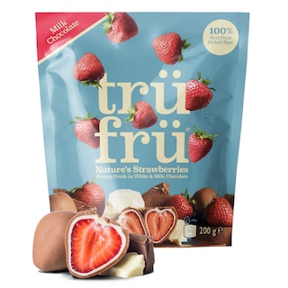 Trü Frü | Aardbeien | Melk en witte chocolade 
