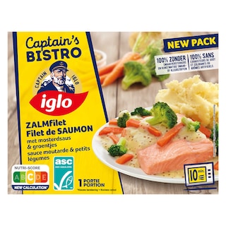 Iglo | Captain Bistro | Saumon | Sauce Moutarde et Légumes 450 gr
