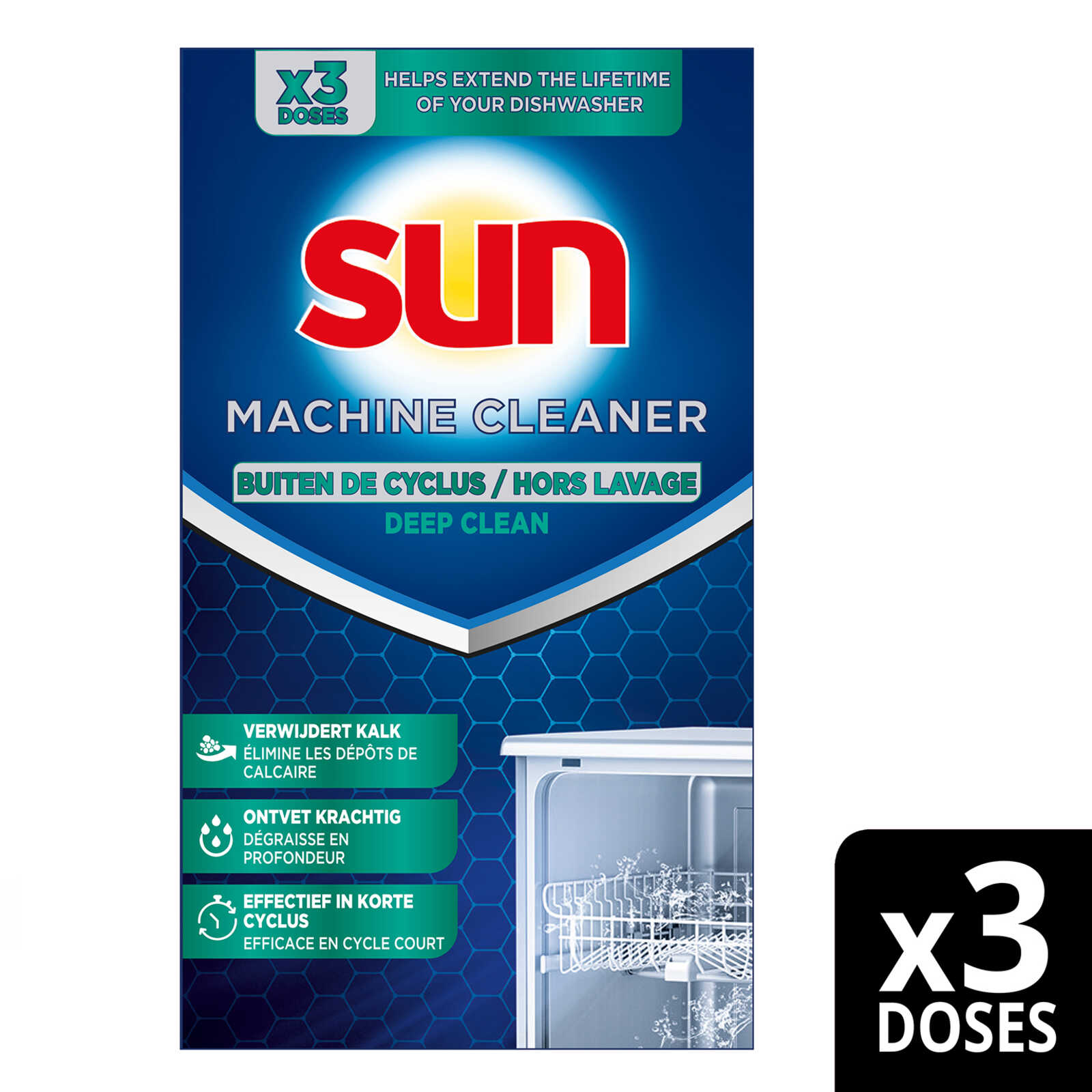 Sun Vaatwasmachine Reiniger |  Regular  | 3x40 g