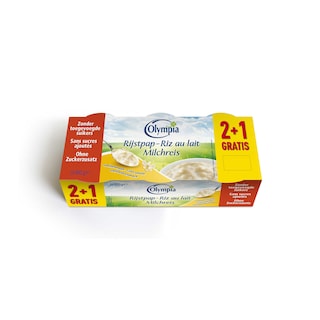 Olympia | RIZ AU LAIT SANS SUCRE 2+1  gratis 