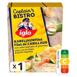 Iglo | Captain Bistro | Kabeljauwfilet | Witte Wijnsaus & Groentjes 
