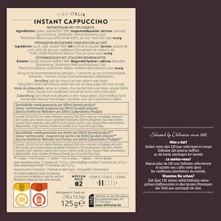 Delhaize | Café | Cappuccino | Instant | Sachets 10 x 12,5 gr