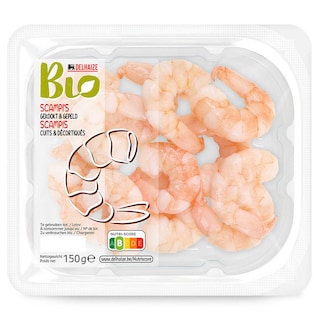 Delhaize | Bio | Scampi | Cuit & Décortiquée | Bio 150 gr