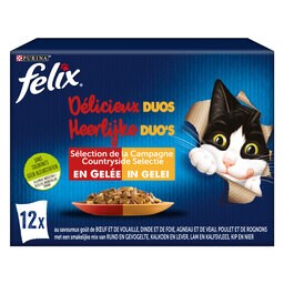 Felix | Aliment Chat | Délicieux Duos | Viande 12 x 85 gr