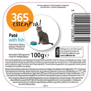 Delhaize | Aliment chat | Terrine | Poisson 
