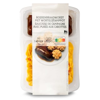 Delhaize | Saucisse | Purée de carotte 