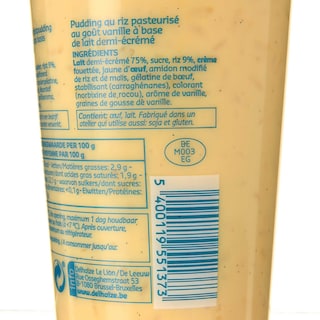 Delhaize | Riz au lait | Vanille 