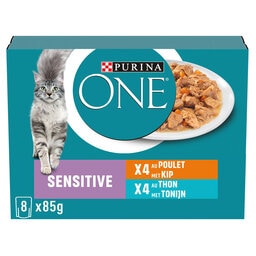 Purina ONE | Sensitive | Kattenvoeding | Adult | Pâté | Kip 