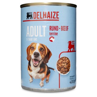 Delhaize | Hondenvoeding | Terrine | Adult | Rund 400 gr