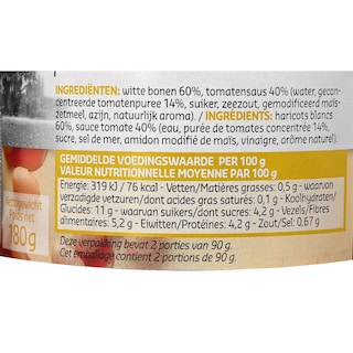 Delhaize | Haricot blanc | Sauce tomate 