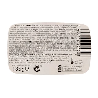 Delhaize | Salade de poulet shoarma 