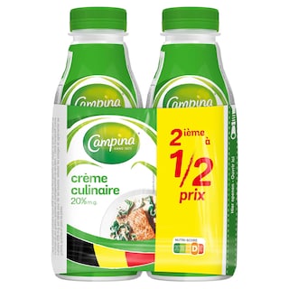 Campina | Crème fraîche | 20% M.G. | 2ème à 1/2prix 