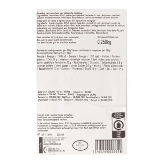 Delhaize | Bio | Merguez | Agneau | Bio 