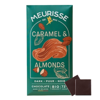 Meurisse | Chocolat noir | Amandes Caramélisés | fairtrade | Bio 