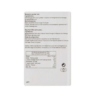 Delhaize | Bio | Zalmfilet | Zonder vel | Bio 