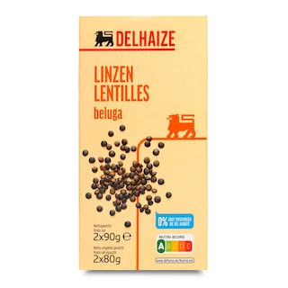 Delhaize | Lentilles | Beluga | 0% Sel 