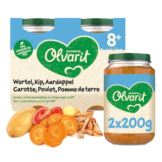 Olvarit | Maaltijd | Wortel Kip Aardappel | 8M 2 x 200 gr