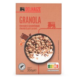 Delhaize | Granola | Chocolade & karamelsmaak 350 gr