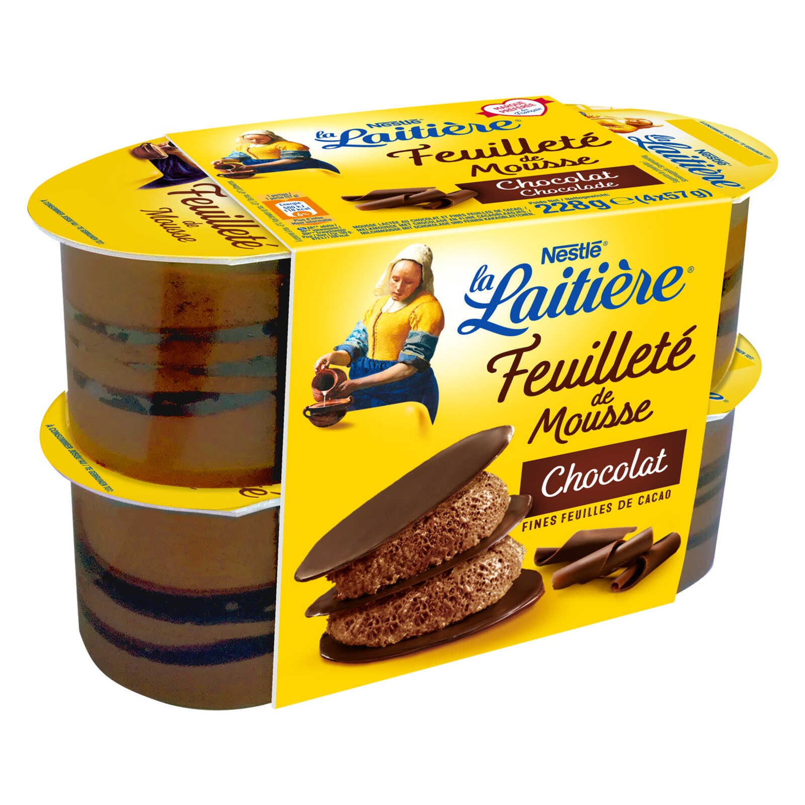 La Laitière Mousse | Chocolade | Pure chocolade blaadjes