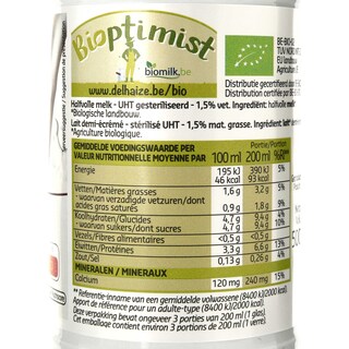 Delhaize | Bio | Lait | Demi-écrémé | Bio 