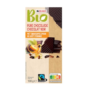 Delhaize | Bio | Chocolat | Noir | Orange | Bio | Fairtrade 
