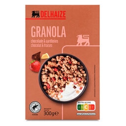 Delhaize | Granola | Chocolade & aardbeien 