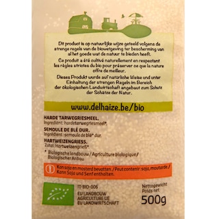 Delhaize | Bio | Couscous | Hard tarwegriesmeel | Bio 