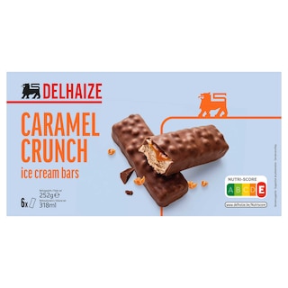 Delhaize | Ijs | Crunchy karamel | Bar 6 x 5,3 cl