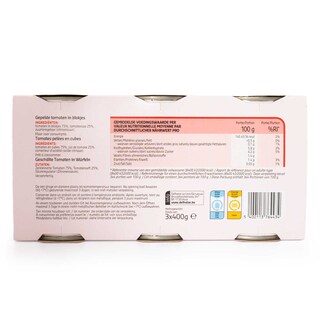 Delhaize | Tomaten | Gepeld | Blokjes 3 x 400 gr