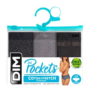 Dim | Paris | Boxers Pocket Coton | logo zwart | 36/38 