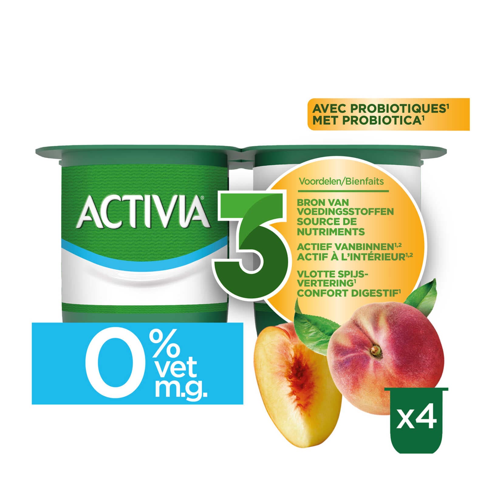 Activia Yoghurt | Perzik | 0% v.g. | Probiotica