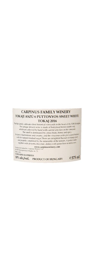 Carpinus | Tokaji Aszú 6 Puttonyos | 2016 37,5 cl