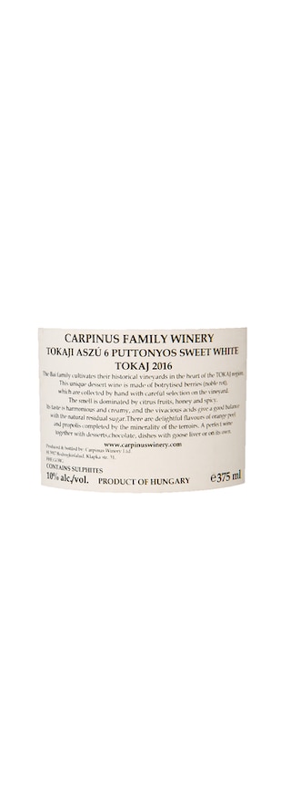 Carpinus | Tokaji Aszú 6 Puttonyos | 2016 37,5 cl