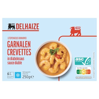 Delhaize | Garnalen in diabolosaus 
