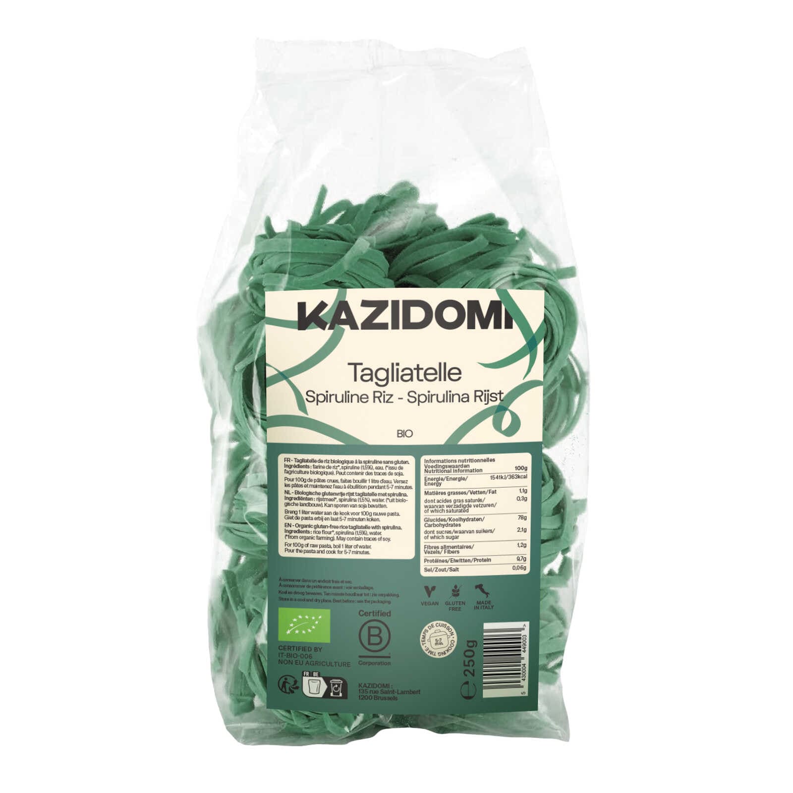 Kazidomi Rijst Tagliatelle | Spirulina | Bio